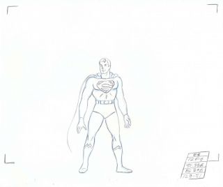 Superfriends Superman Animation Cell Layout Drawing Hanna Barbera 1978