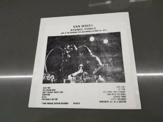 Eddie VAN HALEN Atomic Punks Unofficial Live Bootleg Vinyl David Lee Roth 2