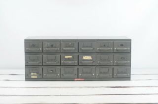 Vintage Equipto Industrial Parts Cabinet 18 Drawers Parts Bins Parts Cabinet 4