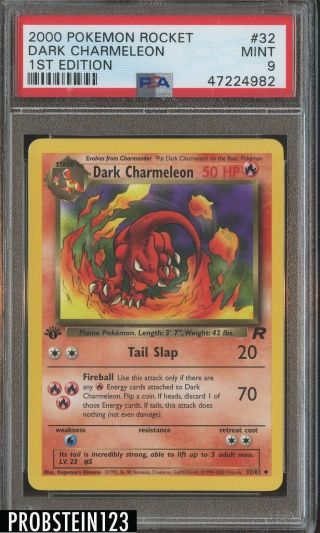 2000 Pokemon Rocket 1st Edition 32 Dark Charmeleon Psa 9