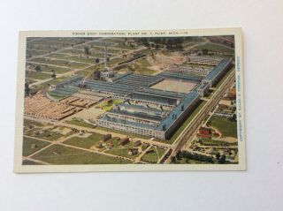 Vintage Postcard,  Flint Michigan,  Pontiacs Fisher Body Plant Car Factory
