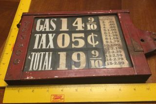 Vintage Double Sided Texaco Gas Pump Price Sign 100.  W/ Cards