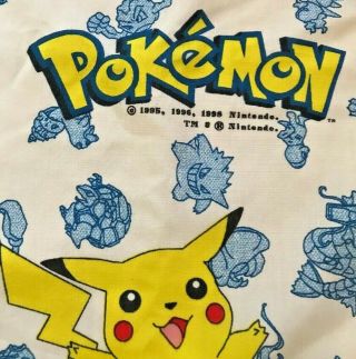 Vintage 1995 Pokemon Kids Teen Blanket 54 x 30 Inches Pikachu Charmander Ivysaur 2