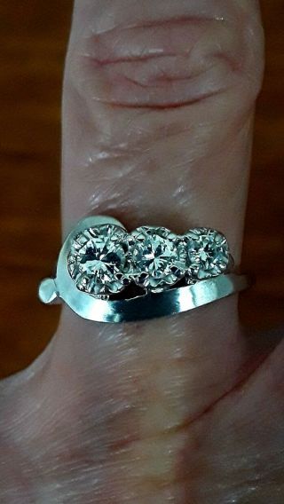 14k White Gold Vintage Diamond Ring Size 6 Approximately 1/2 Carat