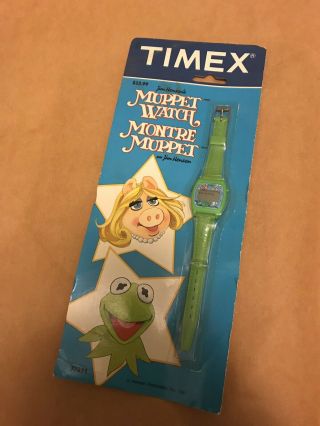 Vintage 1981 Kermit The Frog Muppets Watch Jim Henson Timex