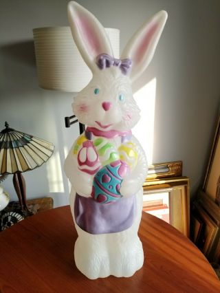 Mrs.  Easter Bunny Egg Blow Mold 34” Vtg Yard Decor Tpi 1996