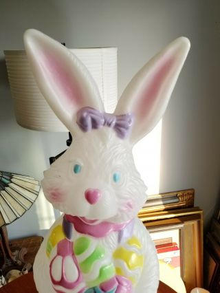 Mrs.  Easter Bunny Egg Blow Mold 34” VTG Yard Decor TPI 1996 2