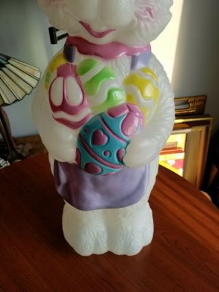 Mrs.  Easter Bunny Egg Blow Mold 34” VTG Yard Decor TPI 1996 3