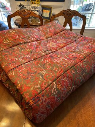 Euc Ralph Lauren Galahad Red Queen Comforter Set Rare Vintage