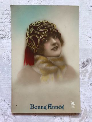 Famous Roaring Twenties Flapper Winter Fashion Rppc Vintage Postcard