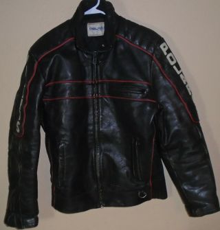 Vintage Polaris Snowmobile Leather Jacket Size Medium