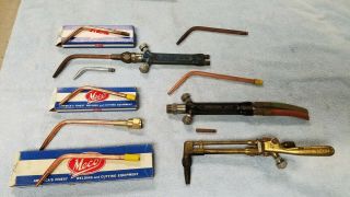 Vintage Meco Aviation Jet Welding Torch,  Cutting Torch,  And Tips
