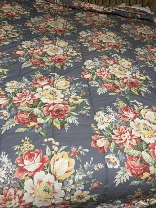 Vintage Ralph Lauren King Comforter Kimberly Blue Floral,  Rare