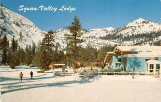 Squaw Valley Lodge Olympic Valley,  Ca Lake Tahoe Skiing C1960s Vintage Postcard