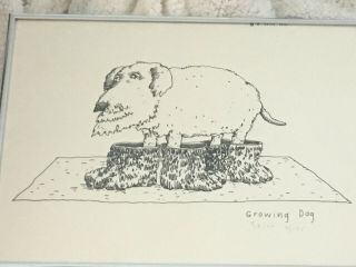 1976 Richard Stine “growing Dog” Vintage Lithograph Print Signed Numbered 4/135