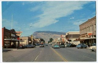 082415 Downtown Street Scene Cody Wy Wyoming Vintage Postcard 1968