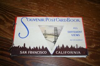 Vintage San Francisco California Souvenir Postcard Book 4828 1947 - 1948 20 Cards