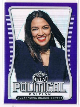 2020 Leaf Political Edition Alexandria Ocasio - Cortez Purple Parallel 