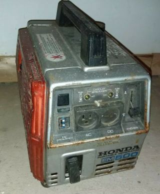 Vintage Honda Em 500 Portable Generator 500 Watt 110 Ac / 12 Volt Great
