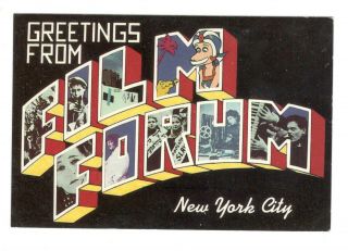 Greetings From Film Forum Watts Street York City Vintage 4x6 Postcard Eb41