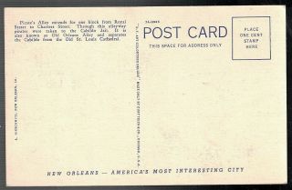 VINTAGE 1940 ' S PIRATE ' S ALLEY ORLEANS LOUISIANA POSTCARD 2