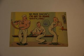 Vintage Comic Postcard No Fair Racin 