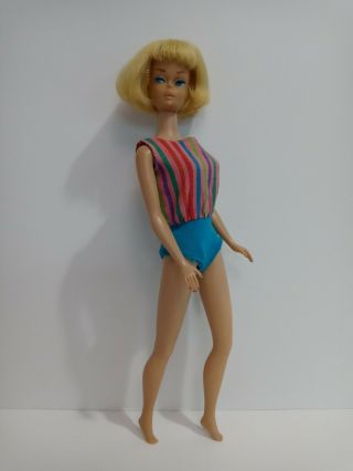 Vintage Barbie Bendable Leg American Girl Blonde Hair 1958 With Suit Japan