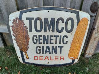 Vintage Tomco Genetic Giant Dealer Sign 23.  5 " X29.  5 "