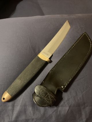 Cold Steel 13r Tanto Gen 1 Brass Stonewashed Leather Sheath All Vintage