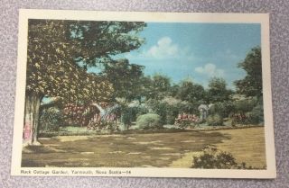 Rock Cottage Garden,  Yarmouth Ns Vintage White - Border Postcard