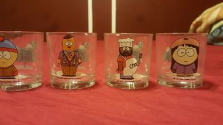 Vintage Set Of 4 1997 South Park Scotch Glasses