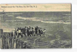 St2297: Bathers At Sea Isle City Nj,  Vintage Phototype Postcard