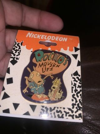 1990s Nickelodeon Rocko ' s Modern Life Promo Pin On Card Nos vintage 90s 3