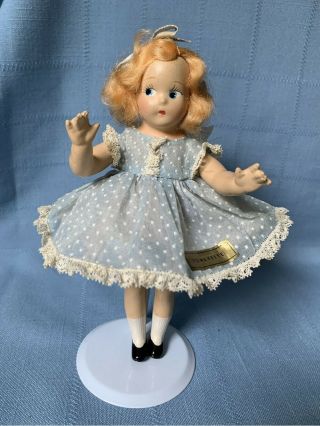 Vintage Alexander 7 " Tiny Betty Honeyette Composition Doll 1934 W Label & Tag