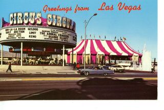 Circus Circus Casino - Carousel - Las Vegas - Nevada - Vintage Advertising Postcard