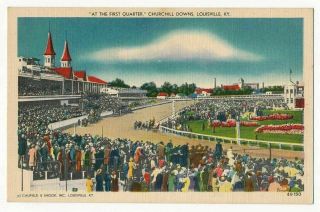 Horse Race " At The First Quarter " Churchill Downs,  Louisville,  Kentucky