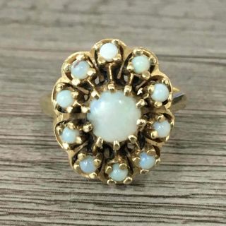 Vintage 14k Yellow Gold Ring Opals Size 7.  25