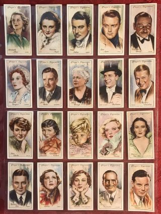 1934 John Player - Film Stars - 2nd Series - Full 50 Card Set - Cigarette Cards - Vg - Ex