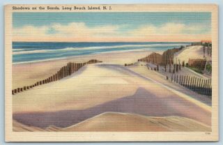 Postcard Nj Long Beach Island Jersey Shadows On The Sands Vintage Aa18