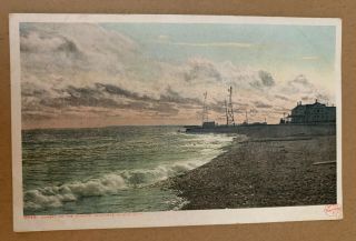 Vintage Postcard Sunset On The Straits Mackinac Island Michigan