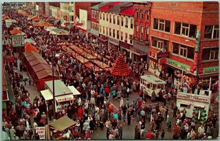 Vintage 1950s Ohio Postcard The Circleville Pumpkin Show Aerial Street View