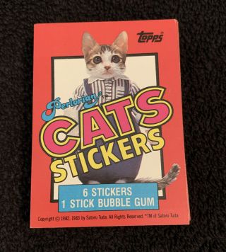 Perlorian Cats Complete Trading Cards / Sticker Set Of 55,  Header Topps 1983