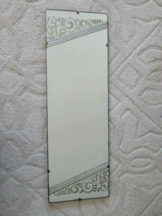 Exquisite Old Vintage French Wall Mirror Ornate Scrolly Design Under Mirror