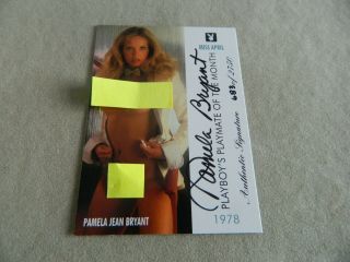 Playboy Playmate Of The Month - Authentic Signature Card - Pamela Jean Bryant