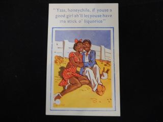 Vintage Risque,  Seaside Humour,  Black Couple On Beach,  In,  1960s
