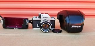 Vintage Nikon F 35mm Film Camera And Nikkor - S Auto F50mm 1.  4 Lens
