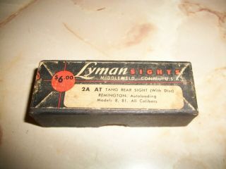 Vintage Lyman No.  2a Rear Sight - Model 8 & 81 Remington