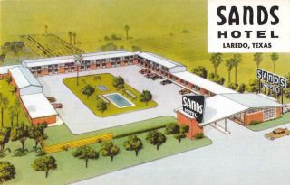Laredo Texas Aerial View Of Sands Hotel Vintage Pc Dd5769