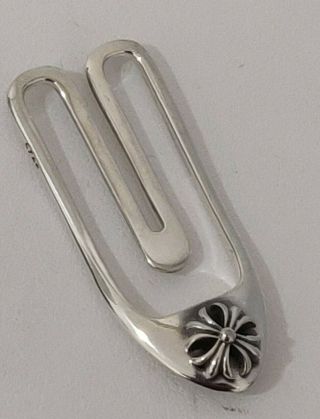 Vintage Authentic Chrome Hearts Sterling Silver Cross Paper Money Clip