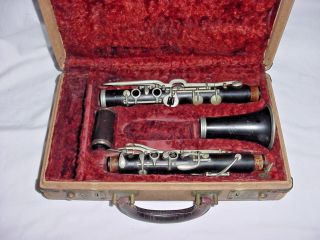 Vintage J W Pepper And Son Philadelphia Hard Rubber Clarinet Albert System
